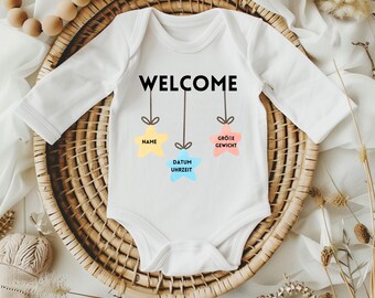 Baby bodysuit "Welcome", bodysuit, baby 2026, personalized baby bodysuit, gift for birth, christening, baby gift, surprise