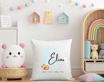 Baby pillow, name pillow, personalized pillow, boy, birth pillow, pillow with name, birth, birth gift, baby pillow
