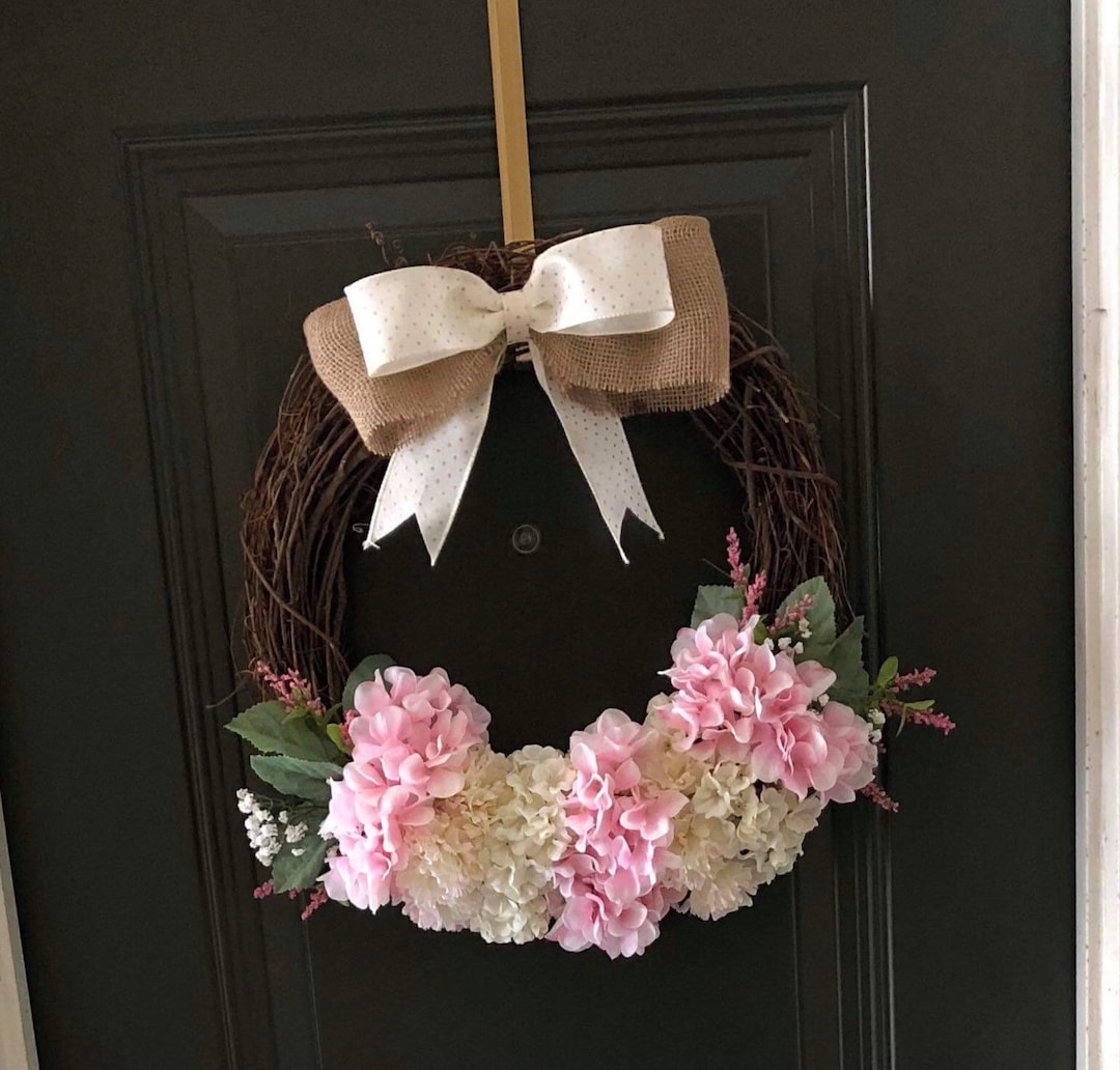 Floral Grapevine Wreath With Burlap Bow - Etsy