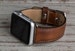 Burnished Tan Leather Apple Watch band, 45mm, 44mm, 41mm, 40mm, 49 mm 