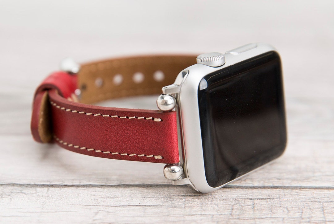 Red leather apple watch band best sale 42mm