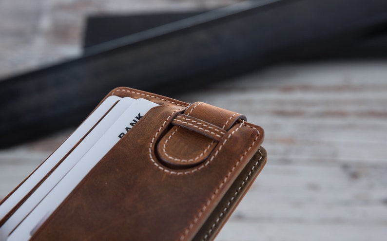 25/% OFF FREE SHIPPING Brown two sided minimalist leather wallet.