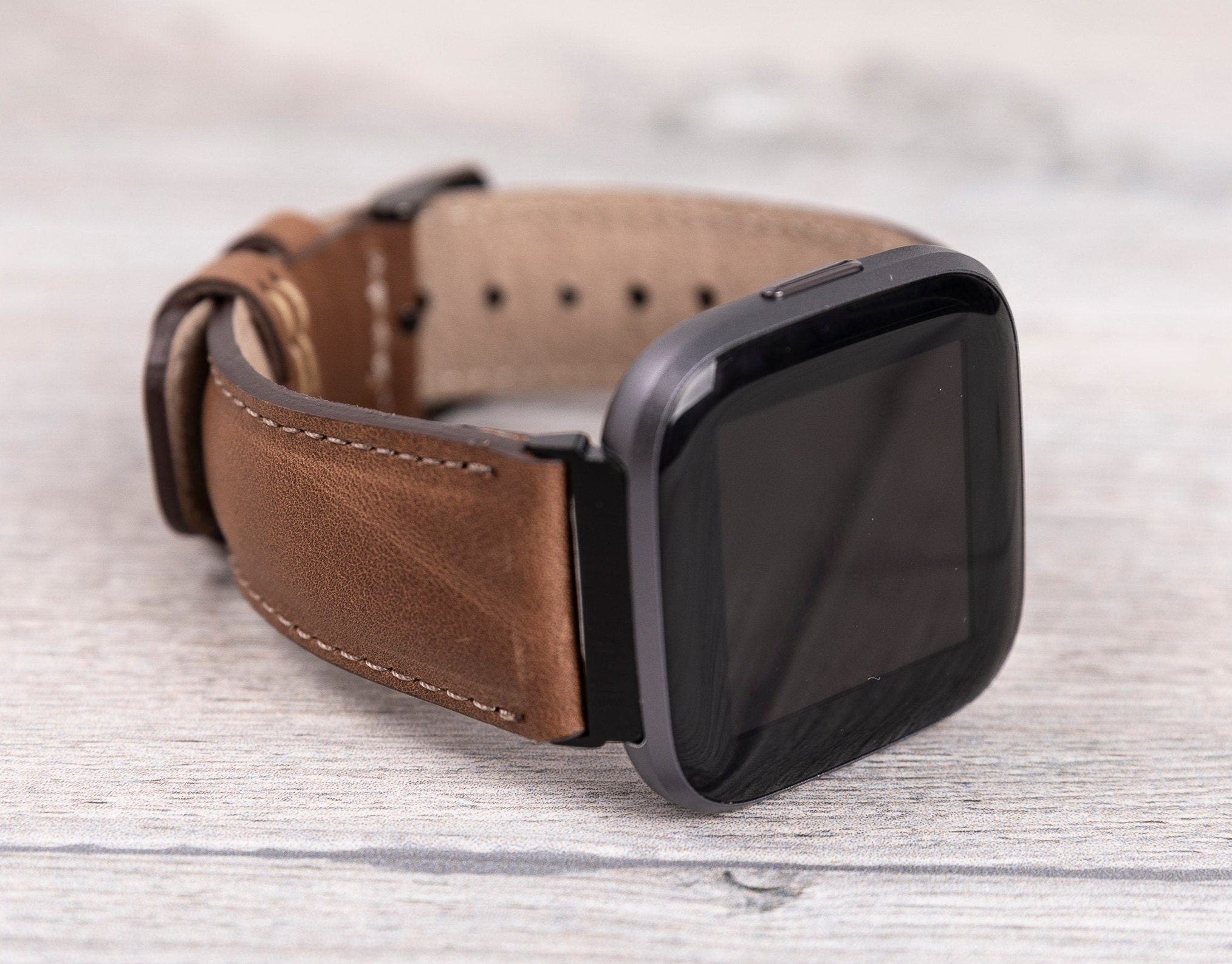 Brown Leather Fitbit Band: Versa 1-4-lite-sense/sense 2 - Etsy