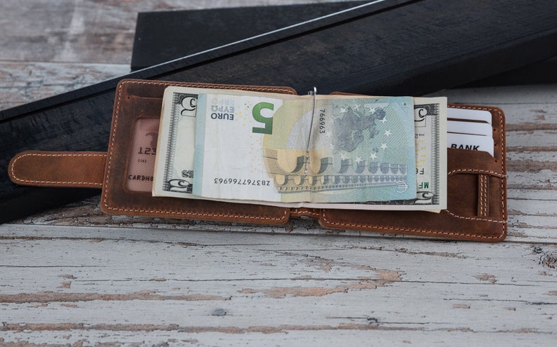 25/% OFF FREE SHIPPING Brown two sided minimalist leather wallet.
