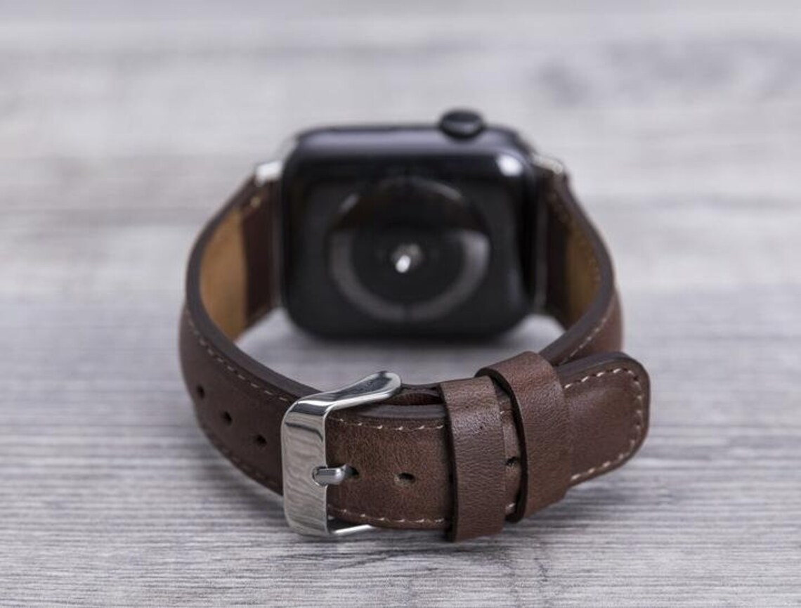Brown Leather Apple Watch band 42mm 38mm 40mm 44mm for | Etsy