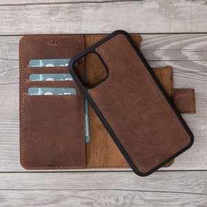 Antic Brown Leather iPhone 11 Pro (5.8&quot;) Magnetic Wallet Case, Free Shipping