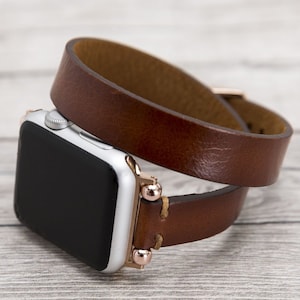 Brown Slim Double Wrap Womens Leather Band, Mothers Day Present