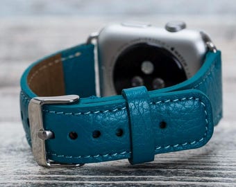 Teal Leather Apple Watch Band