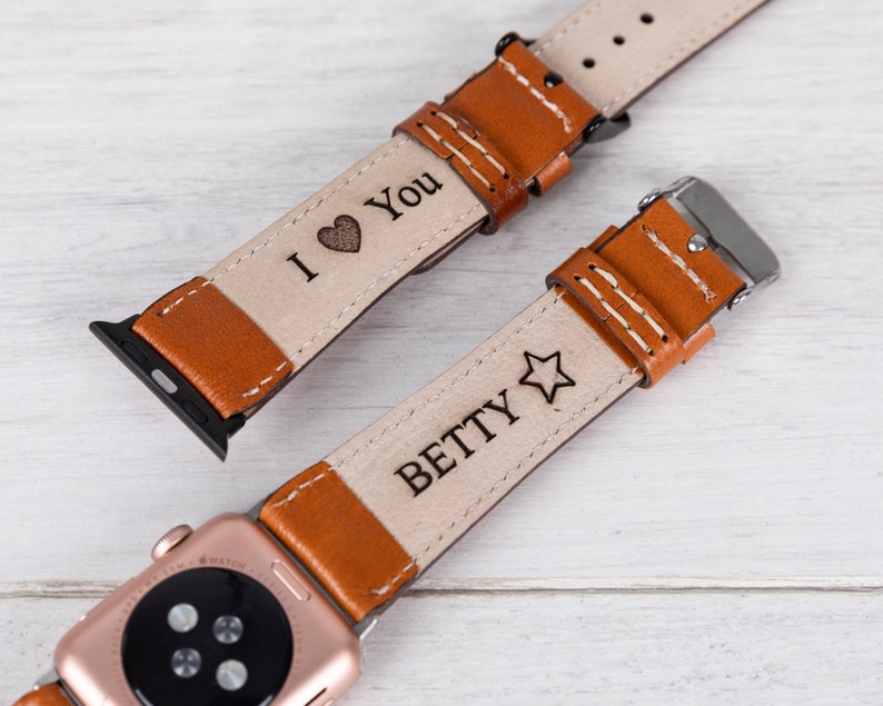 Laser engraving on the inner part of an Apple Watch Band