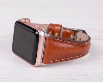 Burnished Tan Leather Womens Apple Watch band for series 1-11 & Ultra 1-3