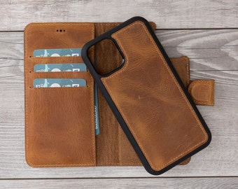 Camel Brown Leather iPhone 11 Pro (5.8") Magnetic Wallet Case, Free Shipping