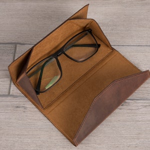 Leather glasses case, Antic Brown Glasses case, Leather Glasses Box, Case for glasses, Gift glasses case, Eyeglass Case