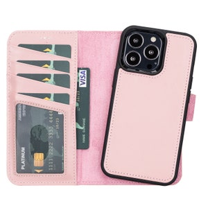 Roze leren case voor iPhone 13 Pro Max/13 Pro