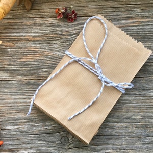 Papiertütchen, 50 St., Samentüten, Tütchen für Sämereien, Tüten aus Kraftpapier, 8x13cm, Flachbeutel unbedruckt, zum selber gestalten