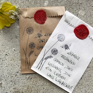 Samentüten, Abschiedsgeschenk Lehrer, Erzieher Abschiedsgeschenk, ab 5 Stück, Blumensamen