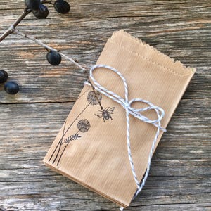 Papiertütchen, 50 Stück, Samentüten, Tütchen für Sämereien, Tüten aus Kraftpapier, 8x13cm, Flachbeutel, bedruckt, Saatguttütchen