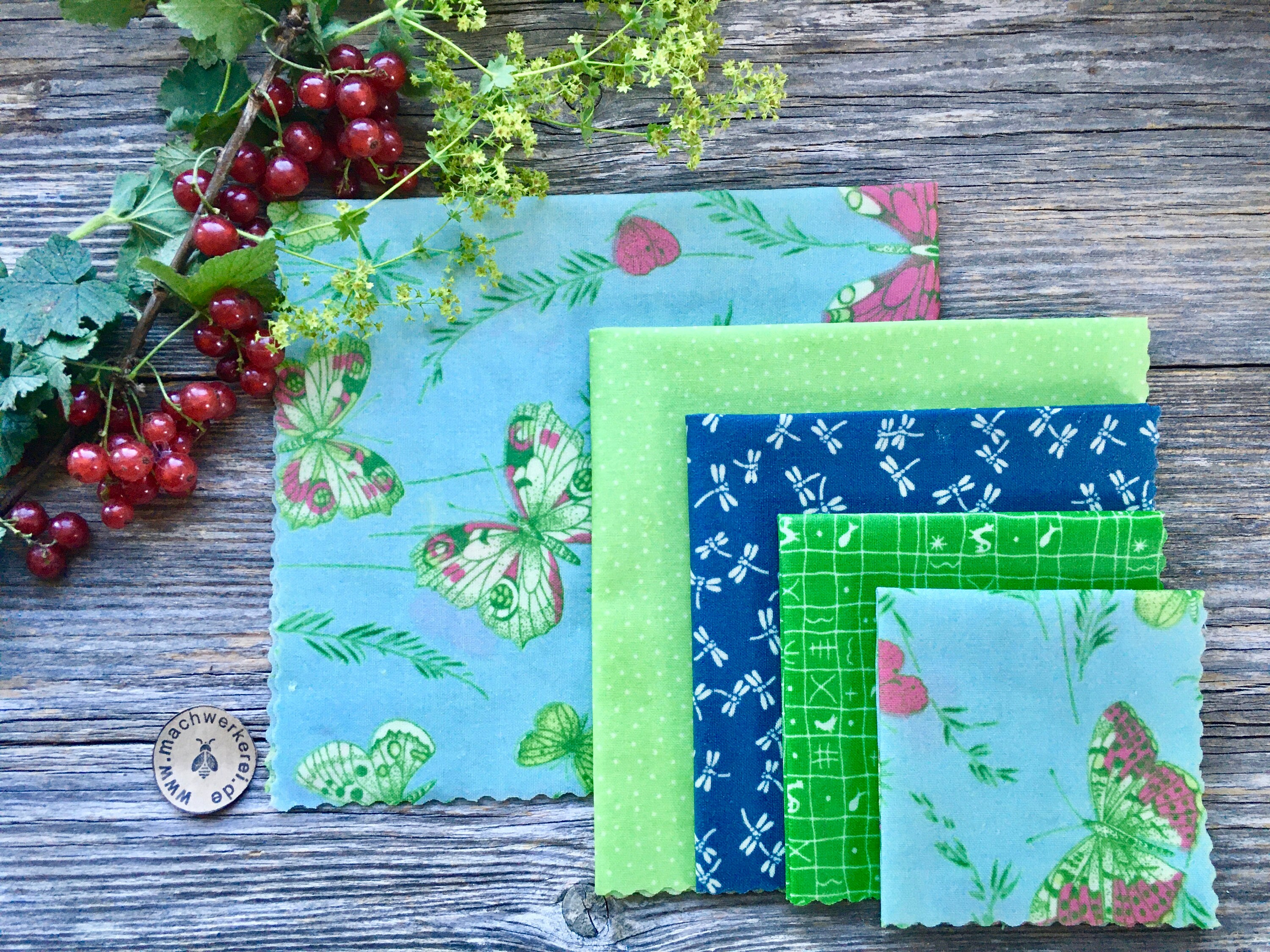 Beeswax cloth, 5 pieces, size XLS, maxi set, organic beeswax, handmade