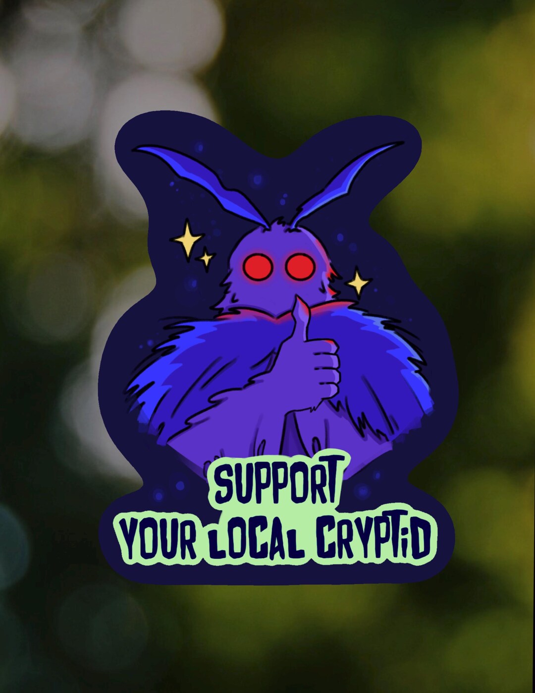 Mothman//support Your Local Cryptid//6.5cmx8.5 Vinyl Sticker//decals ...