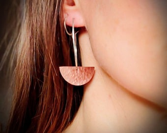 Zilveren en koperen oorbellen in Boho-stijl