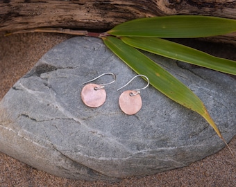 Repurposed Copper Disc Earrings