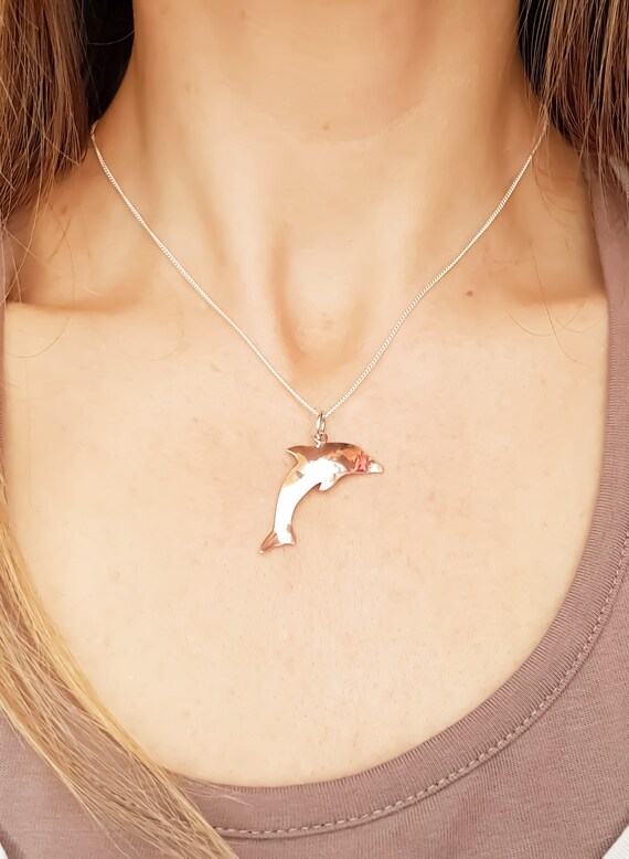 Recycled Sterling Silver Dolphin pendant