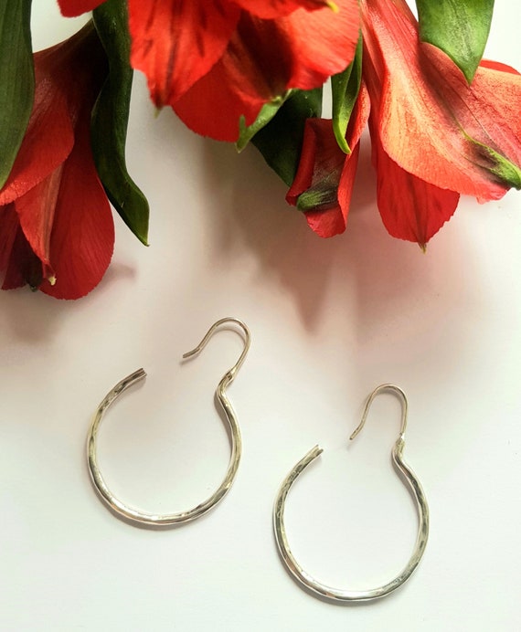 Silver Hoop Earrings Recycled Sterling Silver