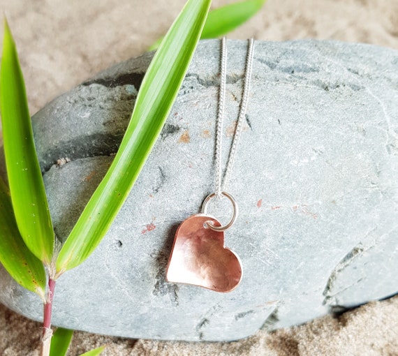 Repurposed Off-Centre Heart Charm Necklace Bracelet
