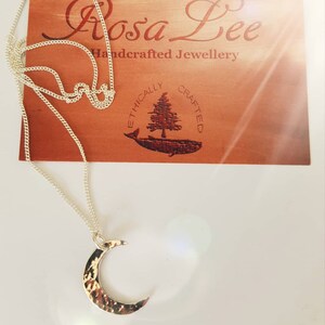 Recycled Sterling Silver Crescent Moon Necklace – Handmade Celestial ...
