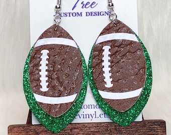 Football Faux Leather Earrings