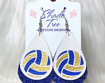 Volleyball Faux Leather Earrings