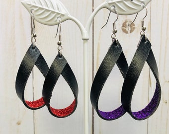 Faux Leather Loop Earrings