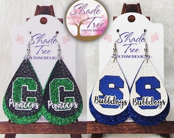 School/Team Spirit *Letterman* Faux Leather Earrings