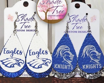 School/Team Spirit Faux Leather Earrings