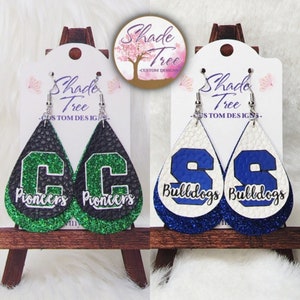 School/Team Spirit *Letterman* Faux Leather Earrings
