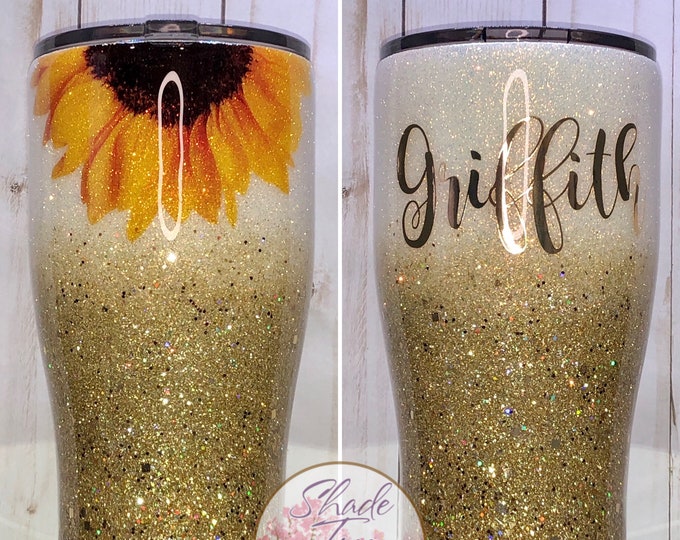 Sunflower Glitter Tumbler