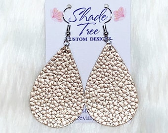 Teardrop Faux Leather Earrings