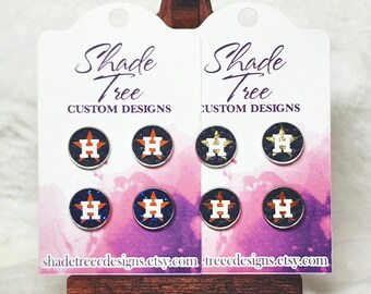 Astros *Studs* Faux Leather Earrings