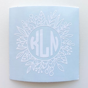 Floral Monogram Decal | Yeti | Tumbler | Laptop | Car | Monogram Sticker | Initials | Bridesmaid Gift | Bridal Party | Bachelorette Favor