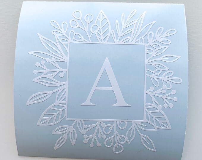 Floral Monogram Decal | Yeti | Tumbler | Laptop | Phone | Car ...