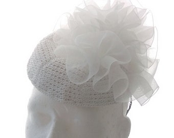 Wedding hat with organza ribbon