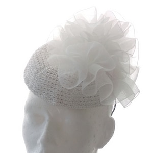 Wedding hat with organza ribbon image 1