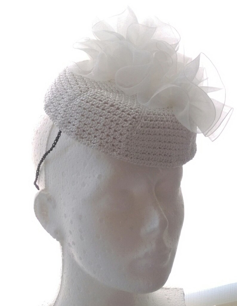 Wedding hat with organza ribbon image 3