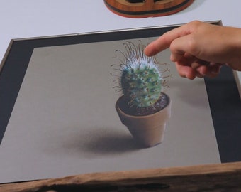 Originales Bild aus TV/ gemalter 3D Kaktus aus der Sendung mit der Maus