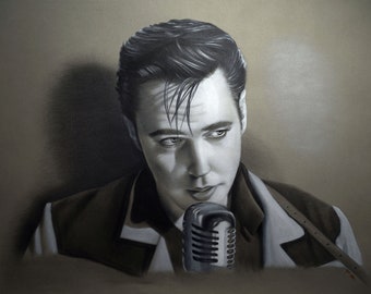 Portrait von Elvis Presley in Öl