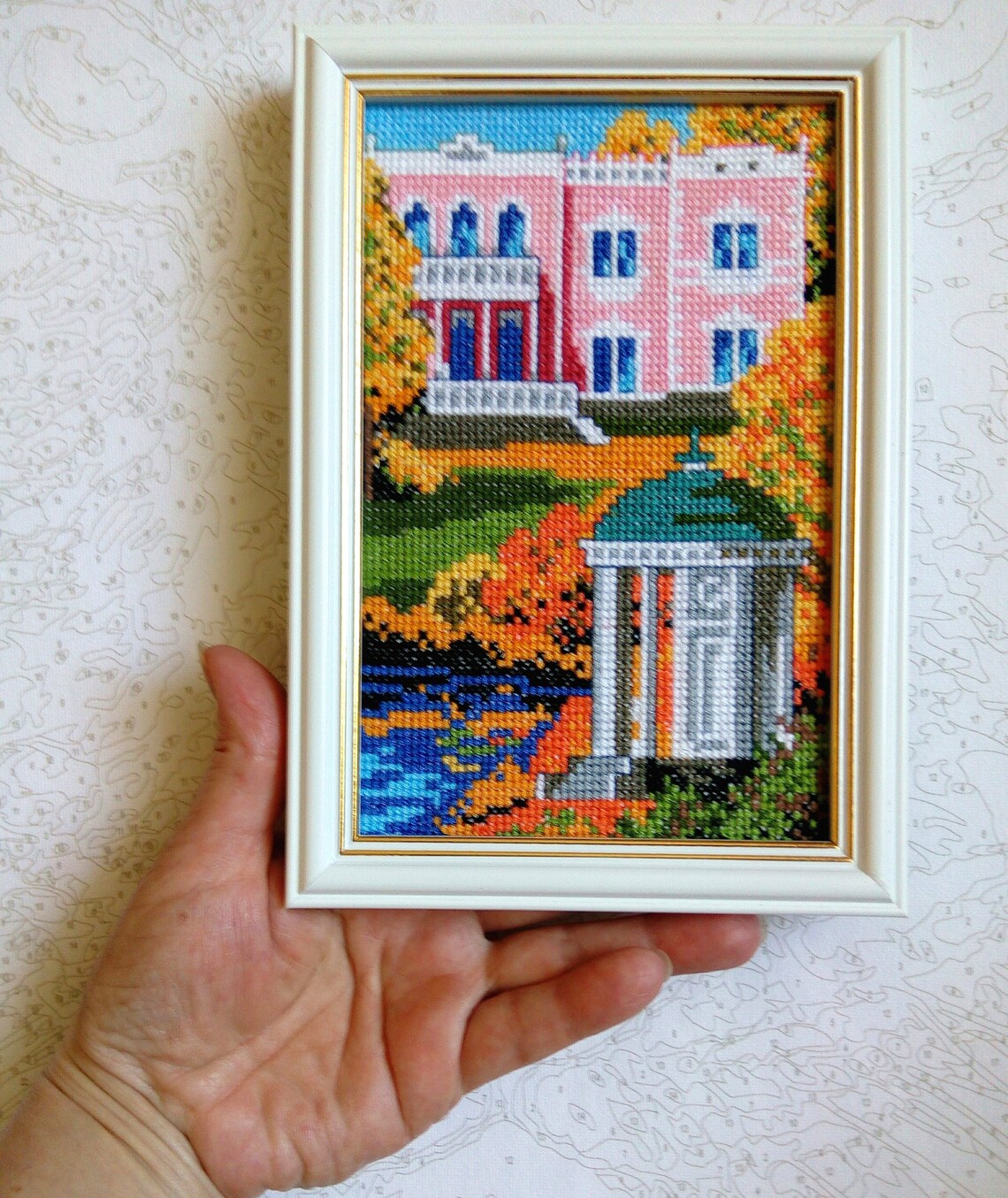 Finished cross stitch framed. Gallery wall set cottagecore | Etsy