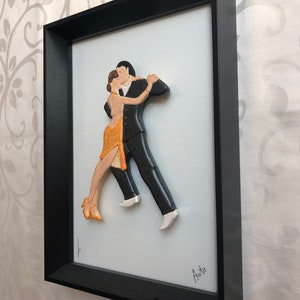 Couple of Argentine dancers Sculpture plaster