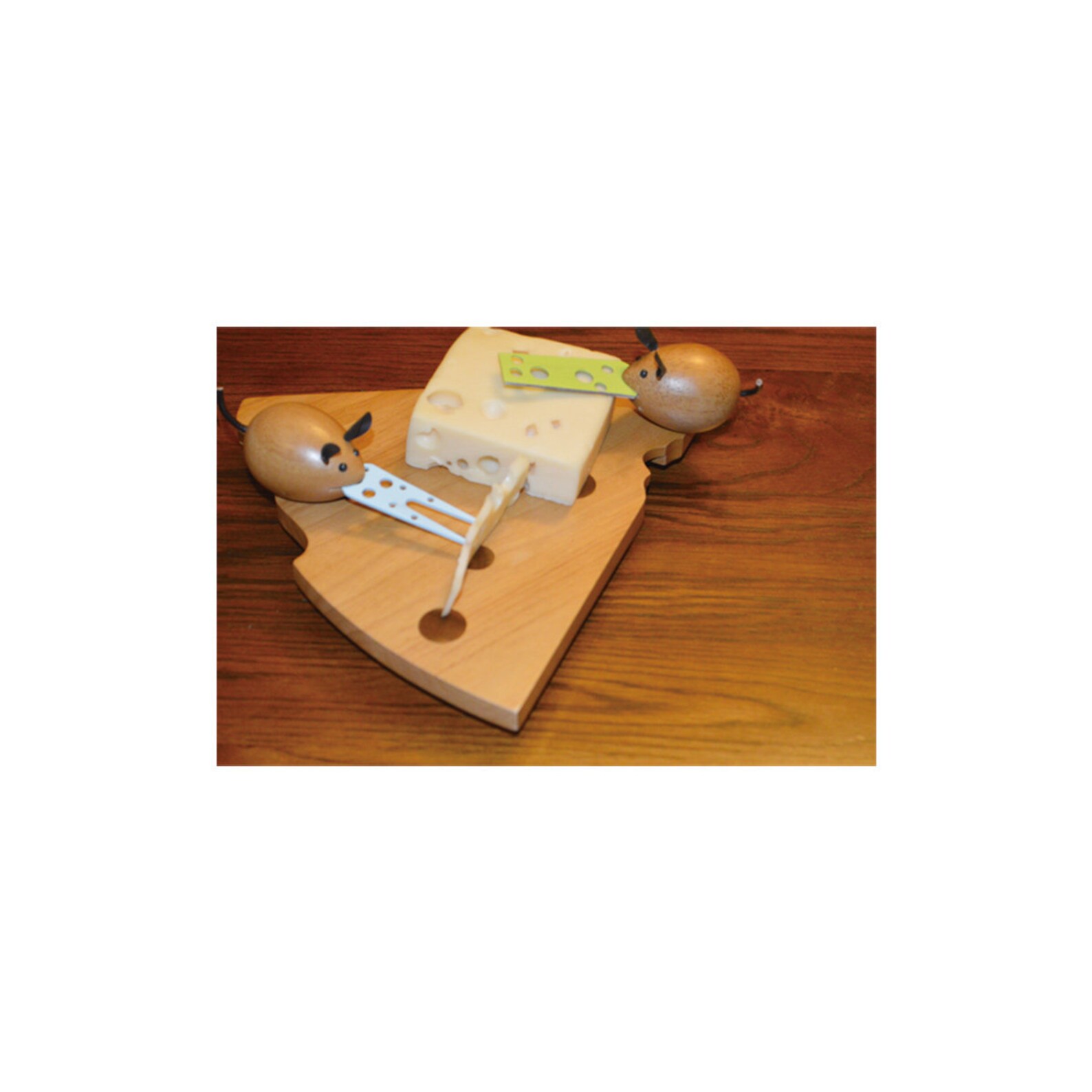 Rubber Wood 2 Mouse Cheese Board Set Etsy