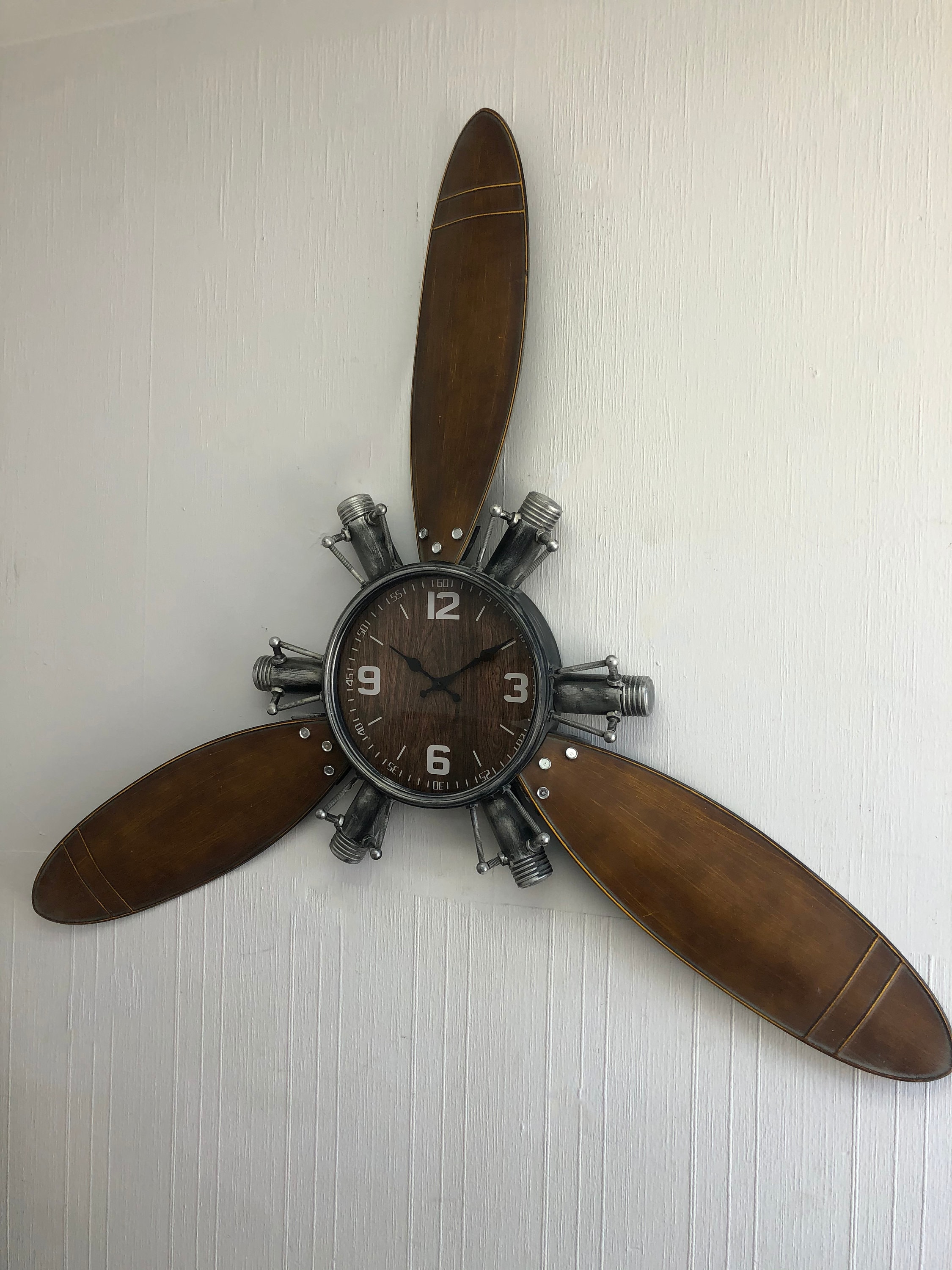 Metal Airplane Propeller Wall Décor Clock Etsy