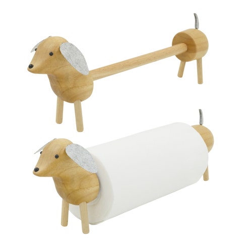 Wooden Dog Paper Towel Holder Etsy