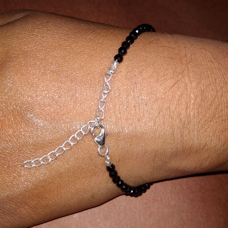 Handmade Bracelet Jewellery Beaded Bracelet Gift For Her Black Onyx Bracelet Onyx Bracelet Mother Gift Idea Pure Silver Bracelet